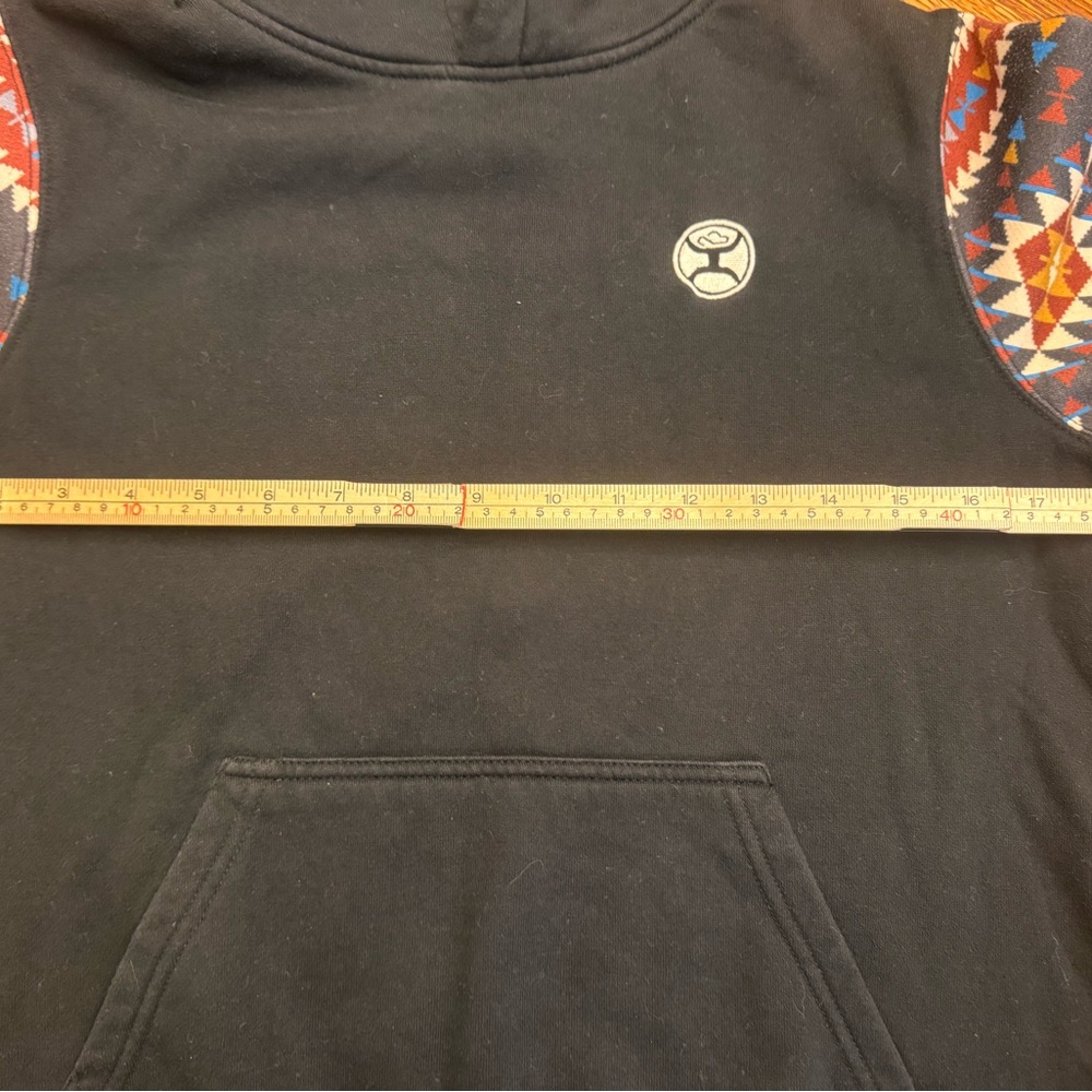 Hooey Hoodie Mens M Black Southwestern Aztec Print Western Rodeo Hoodie Pullover - Picture 7 of 12